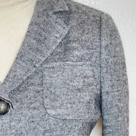 Banana Republic Wool Blend Knit Blazer Size 0 Gray Tailored Career Jacket - Picture 7 of 16